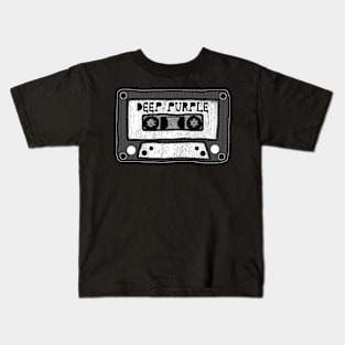 deep purple cassette black and white Kids T-Shirt